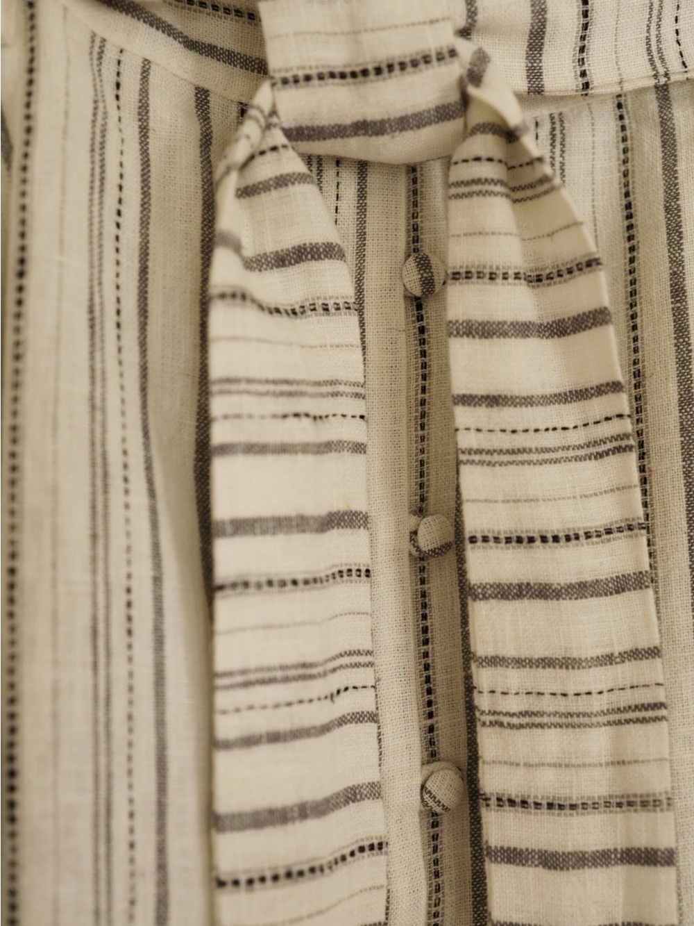 Lined Linen Blend Striped Skirt - Picture 2 of 8